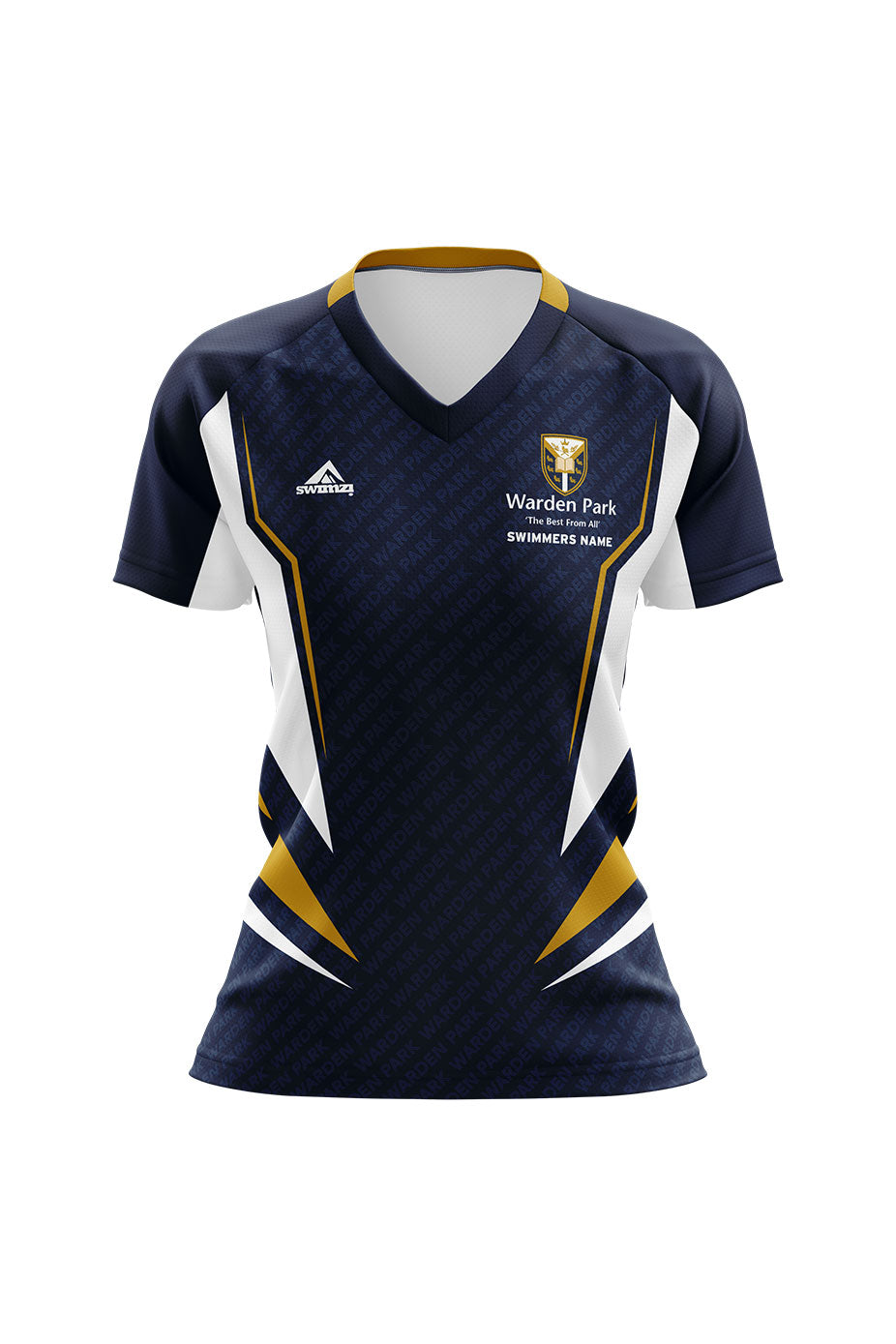 Schools Swimming Super League Kids Female Warden Park Club Shirt - V-Neck image 0