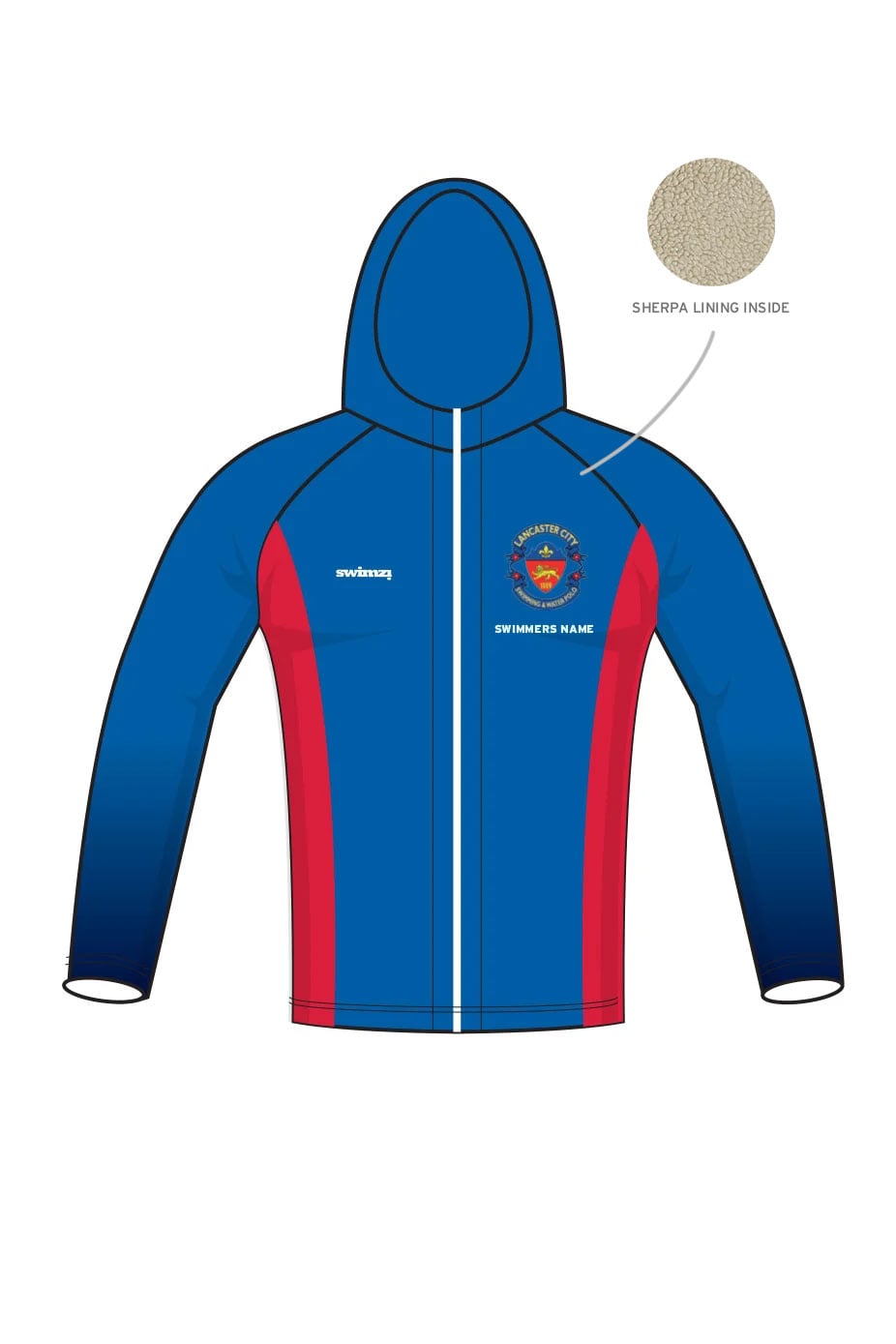 Lancaster City Swimming and Waterpolo Club Kids Unisex Water Polo Winter Zipped Performance Hoodie image 0