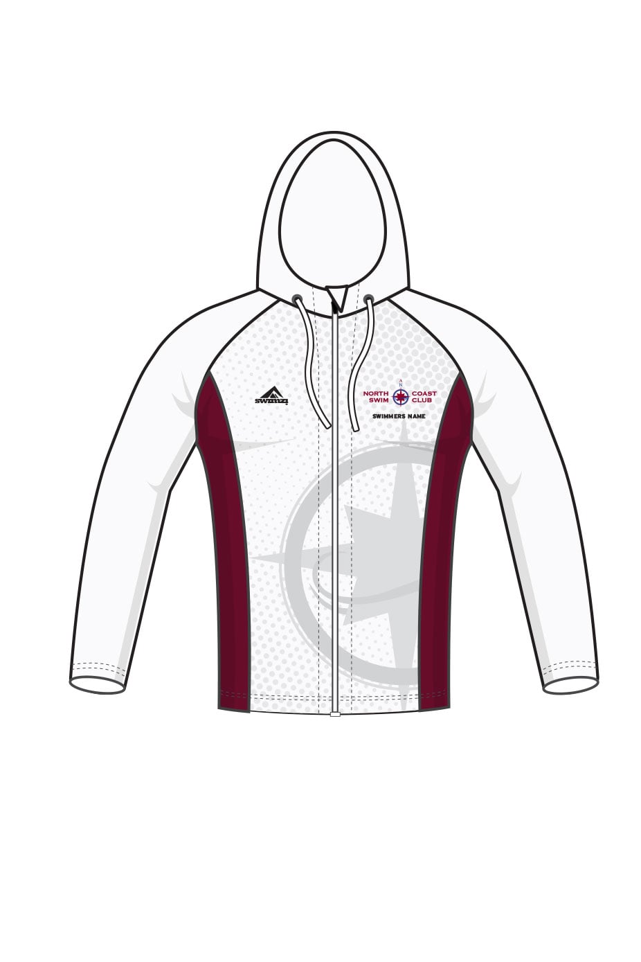 North Coast Swim Club Kids Unisex Zipped Performance Hoodie image 0