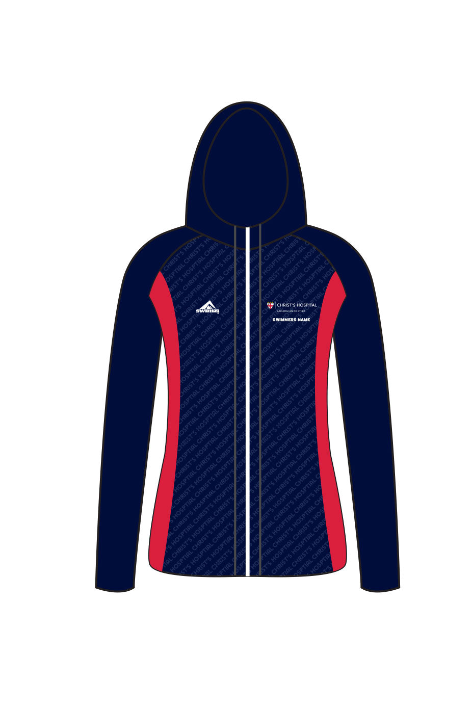 Schools Swimming Super League Kids Female Christ's Hospital Zipped Performance Hoodie image 0