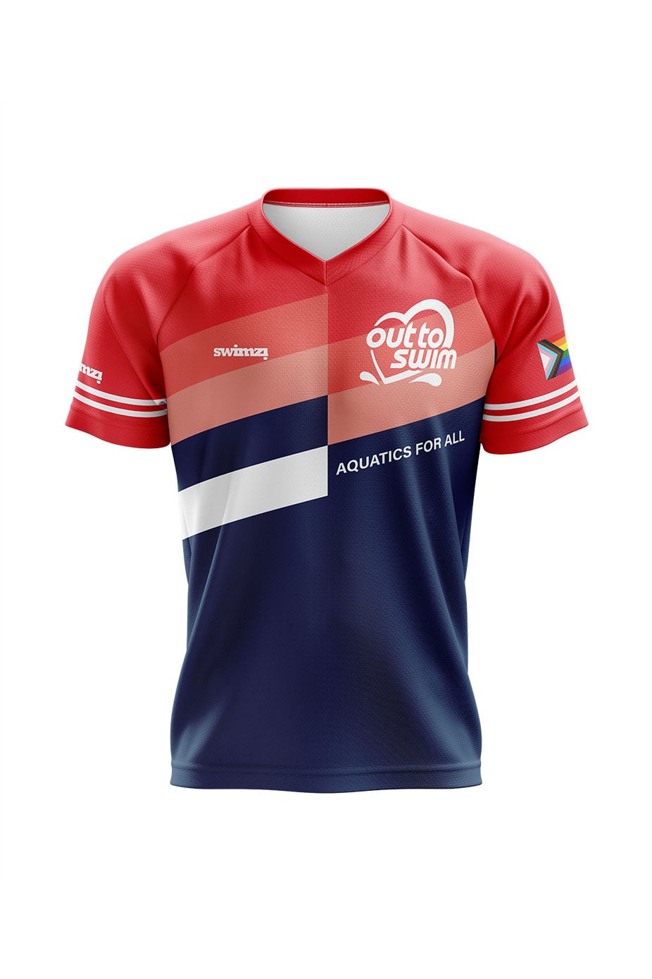 Out to Swim Kids Unisex Club Shirt - V-Neck - Red image 0