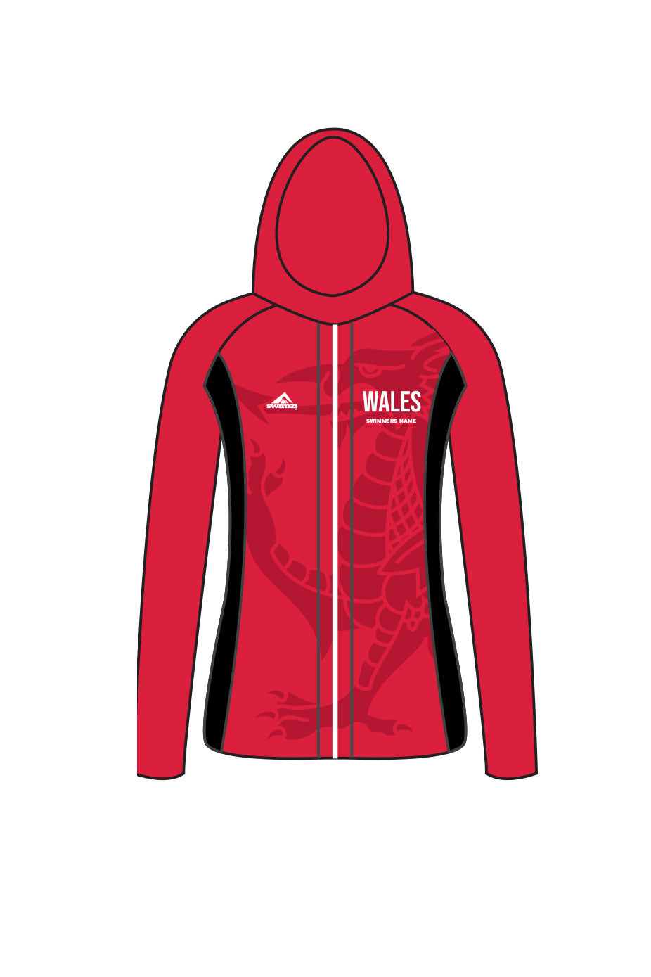 RLSS Wales Lifesaving Team Kids Female Zipped Performance Hoodie image 0