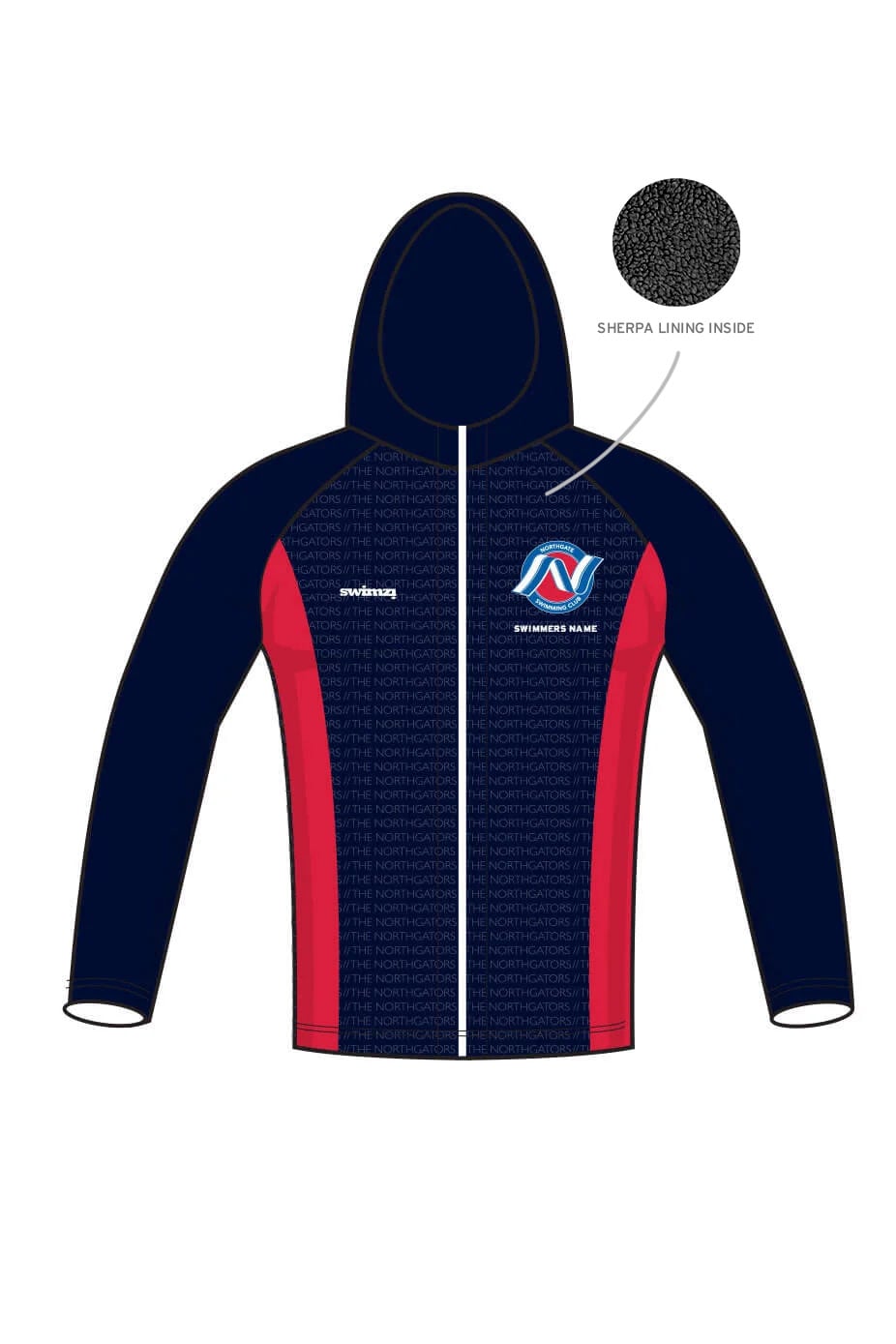 Northgate Swimming Club Adult Unisex Winter Zipped Performance Hoodie image 0