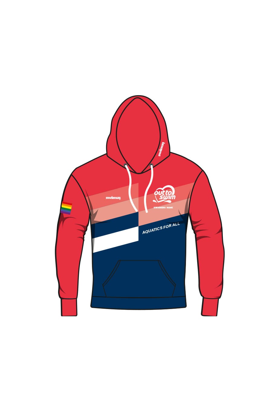 Out to Swim Kids Unisex Pullover Performance Hoodie image 0
