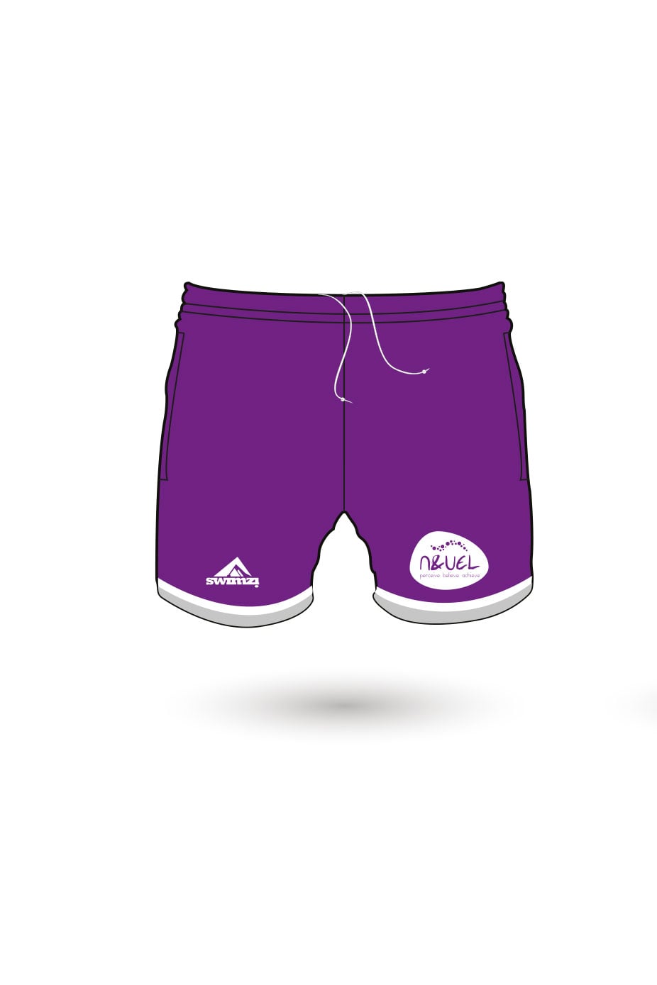 Newham amp University of East London Swimming Club Kids Female Sport Shorts - Zipped Pockets - Purple image 0