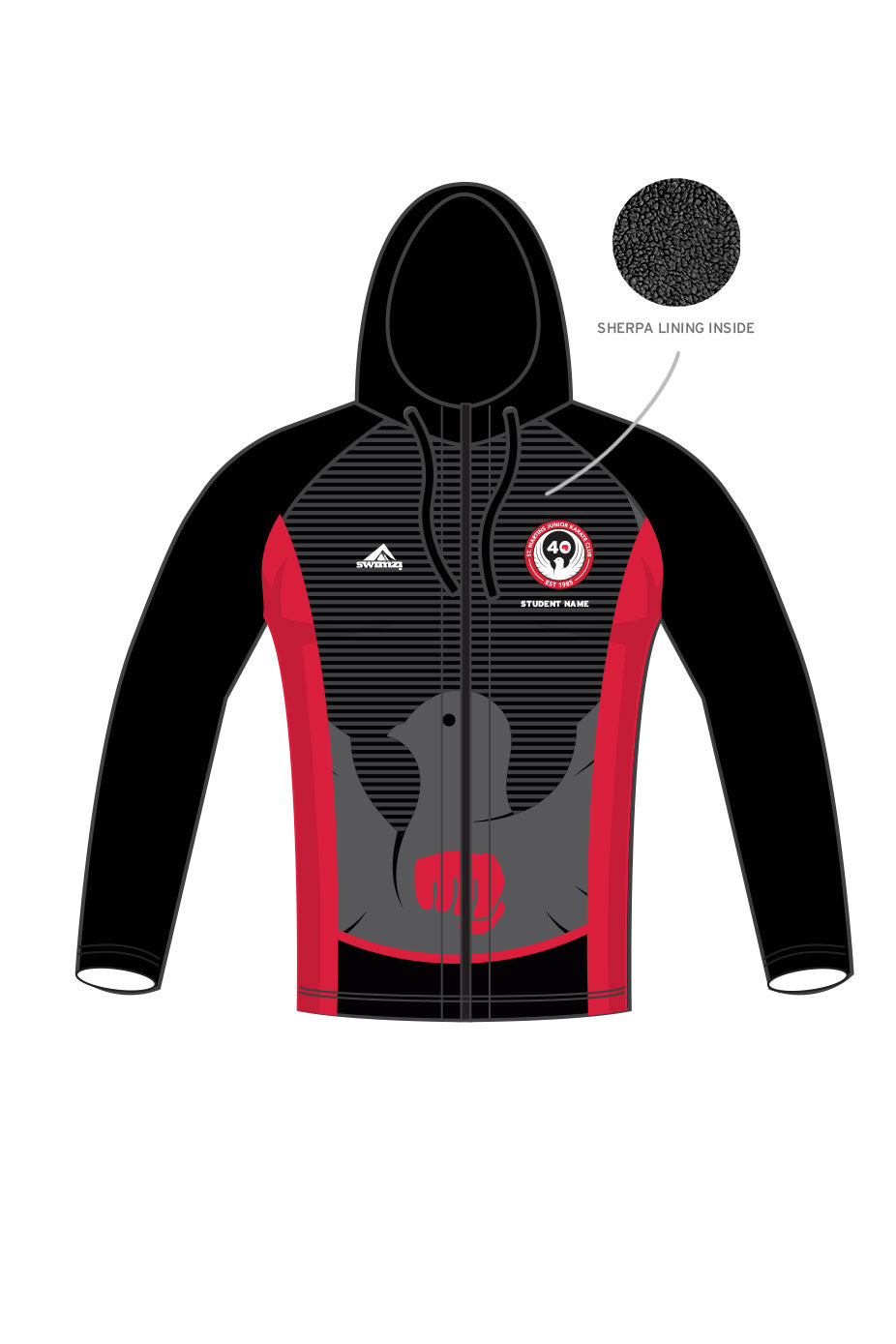 St Martins Karate Club Kids Unisex Winter Zipped Performance Hoodie image 0