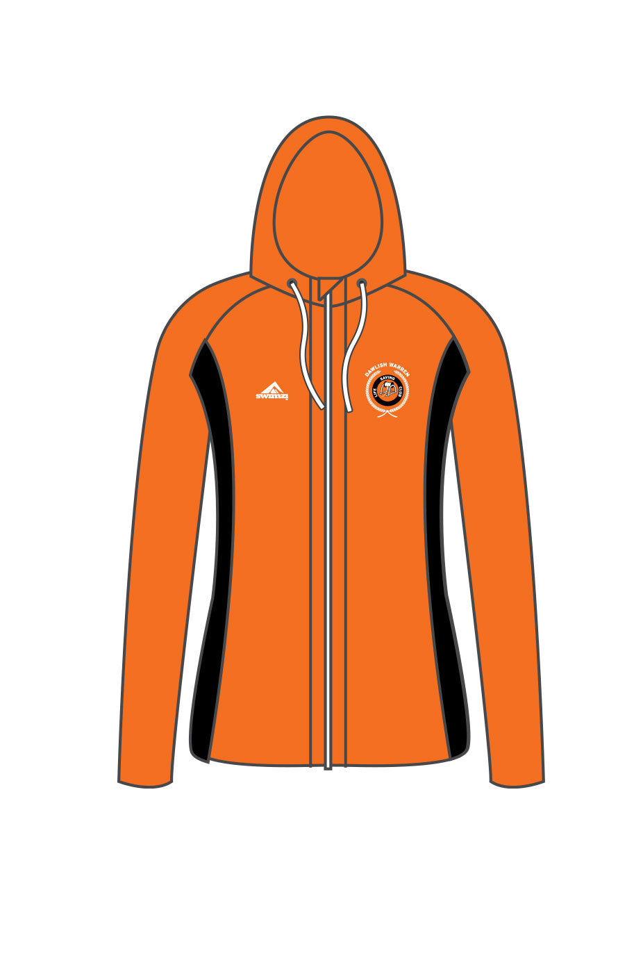Dawlish Warren LSC Kids Female Orange Zipped Performance Hoodie image 0