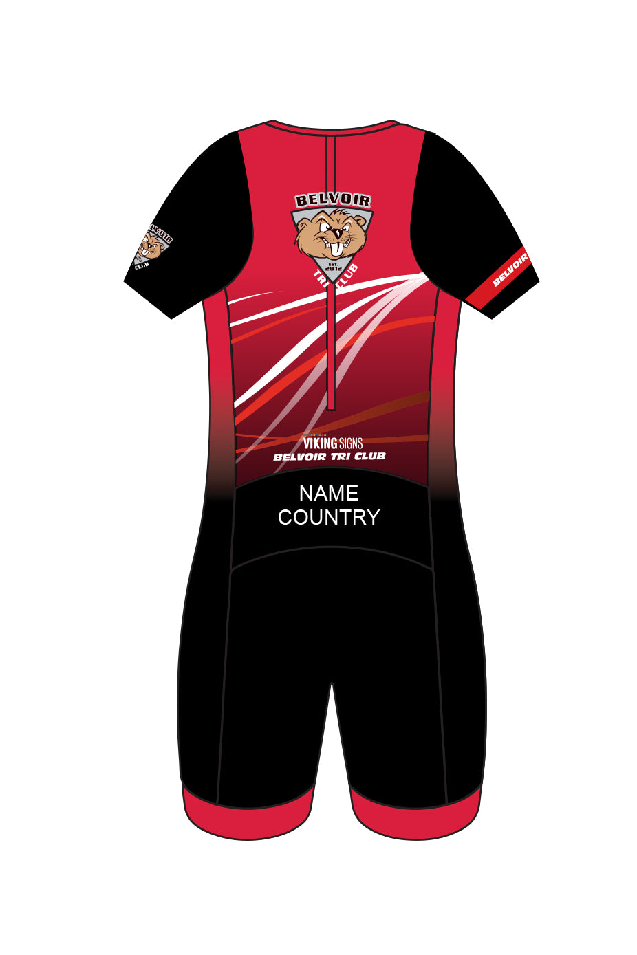 Belvoir Tri Club Kids Unisex Tri Suit Back Zip