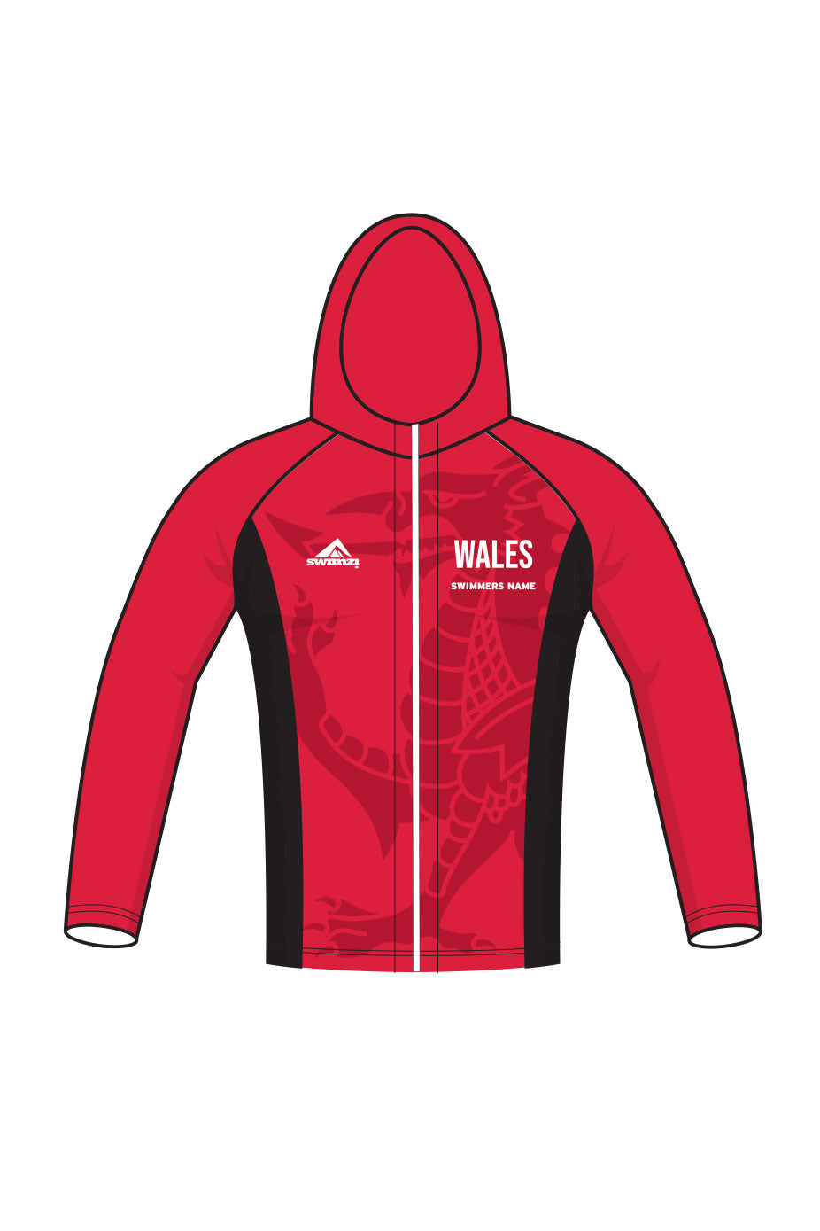 RLSS Wales Lifesaving Team Adult Unisex Zipped Performance Hoodie