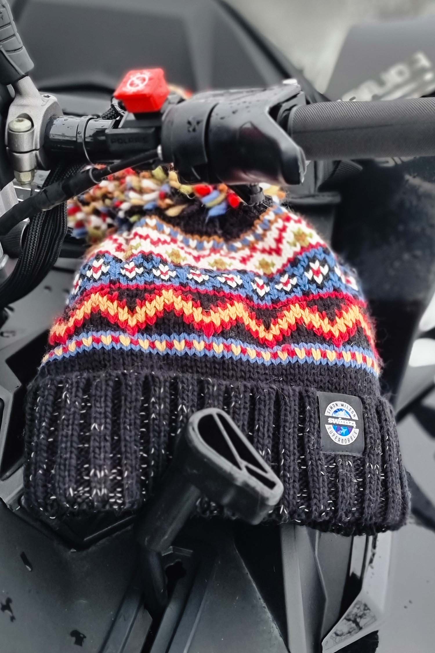 Simon Wilson Fairisle Knit Reflective Superbobble Hat – Swimzi