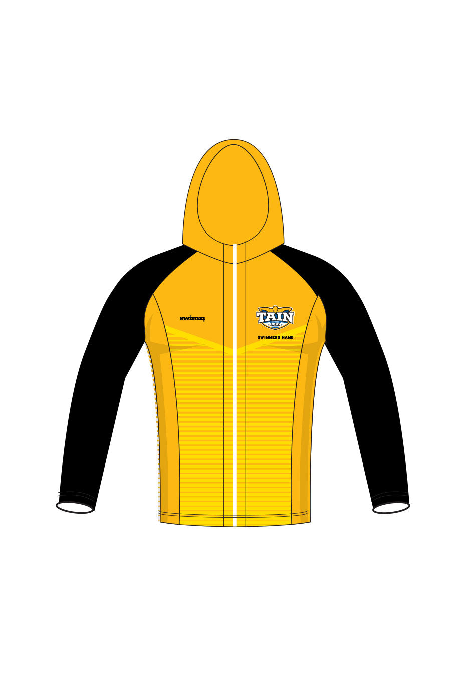 Tain SC Adult Unisex Zipped Performance Hoodie - Yellow