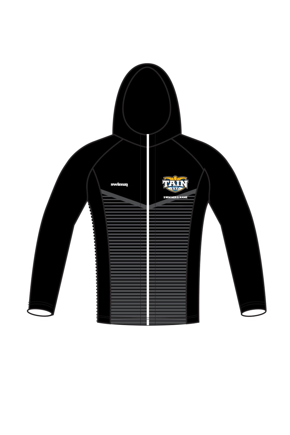 Tain SC Kids Unisex Zipped Performance Hoodie - Black image 0