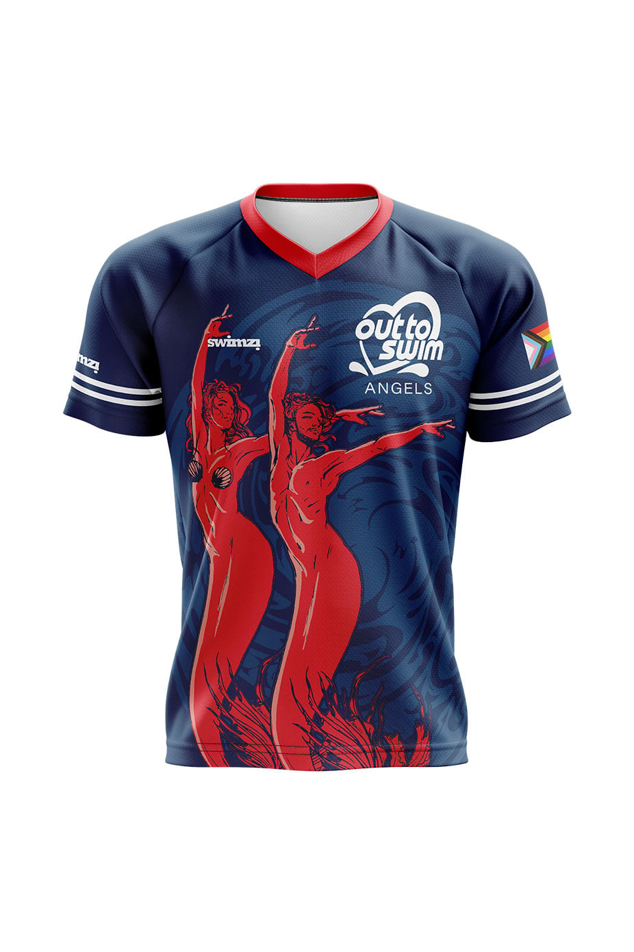 Out to Swim Kids Unisex Artistic Swimming Shirt - V-Neck image 0