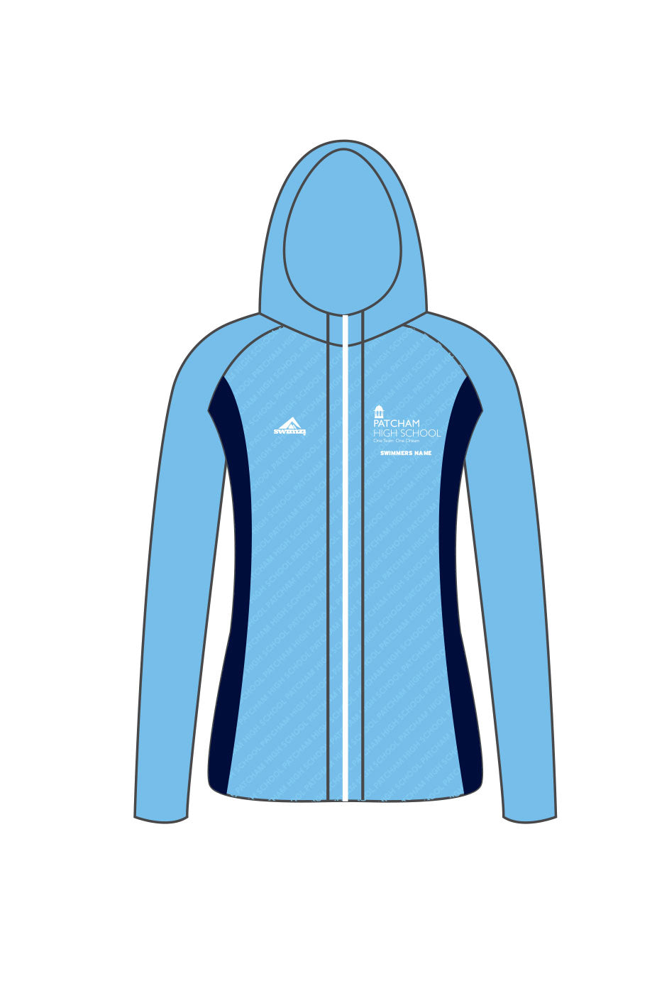 Schools Swimming Super League Kids Female Patcham High School Zipped Performance Hoodie image 0