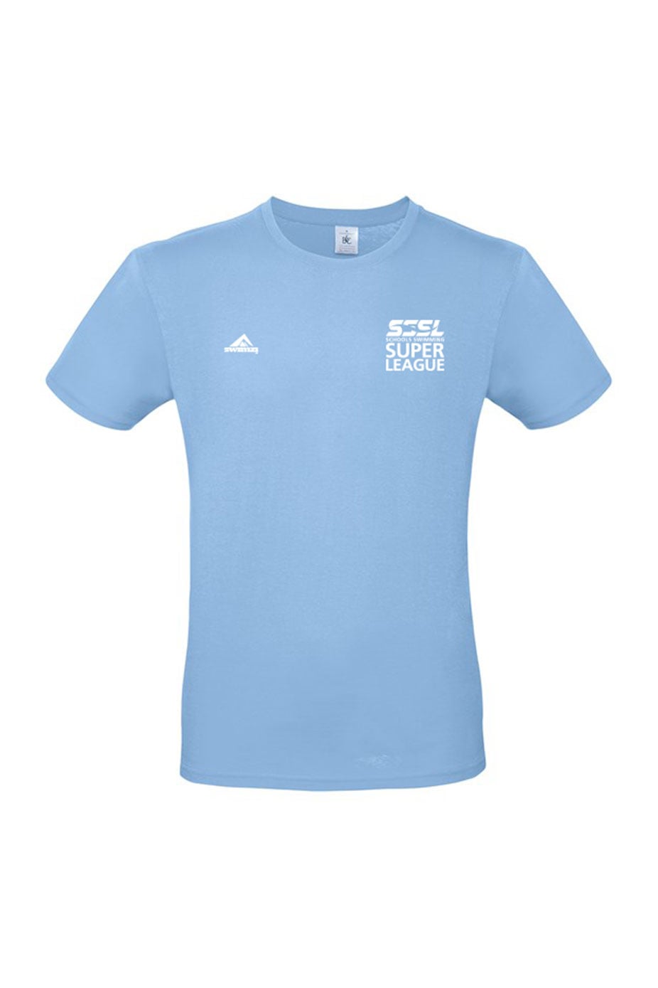 Schools Swimming Super League Adult Unisex SSSL Cotton Shirt - Crew Neck - Sky Blue image 0