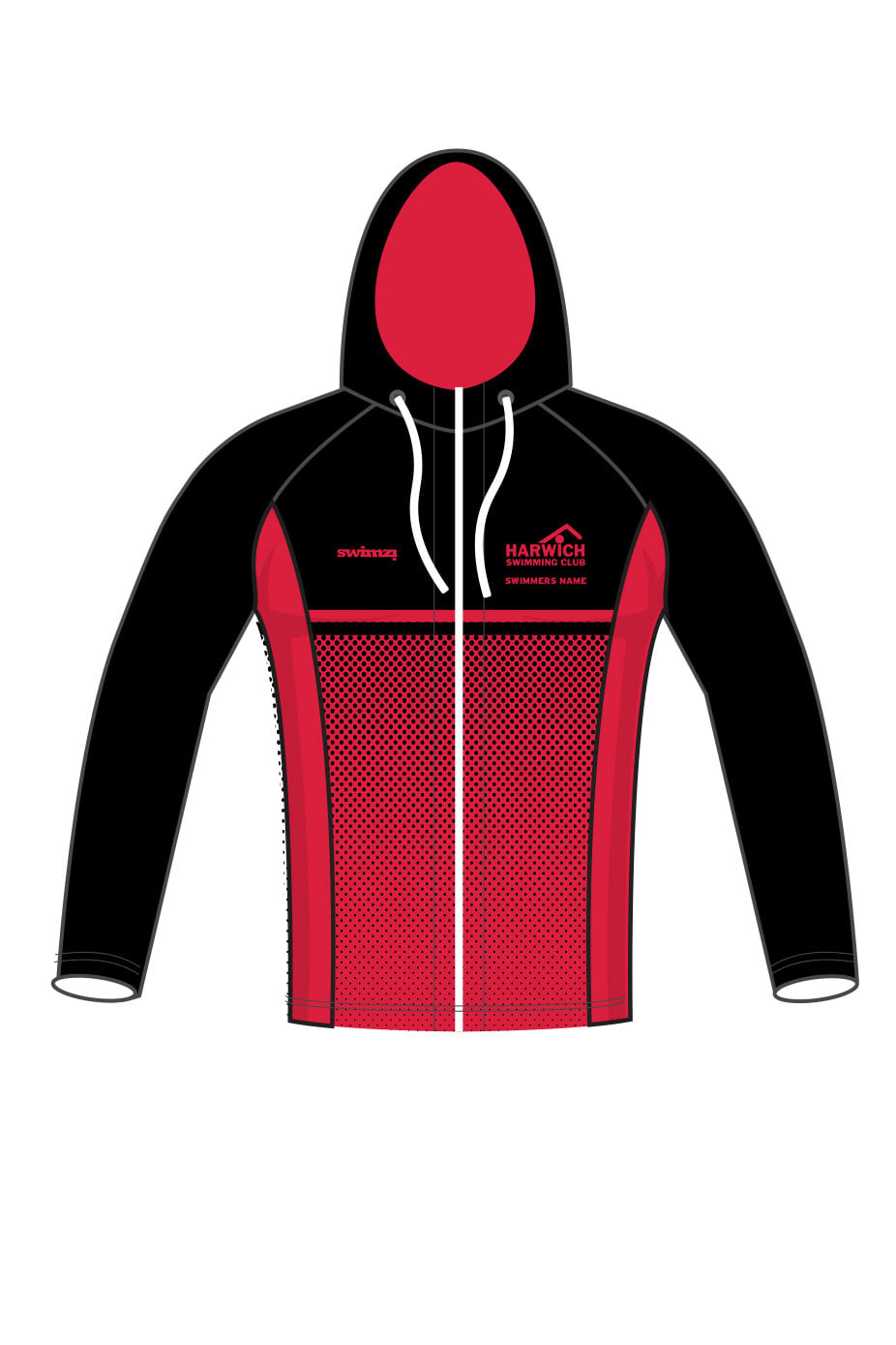 Harwich\, Dovercourt amp Parkeston Swimming Club Kids Unisex Zipped Performance Hoodie image 0