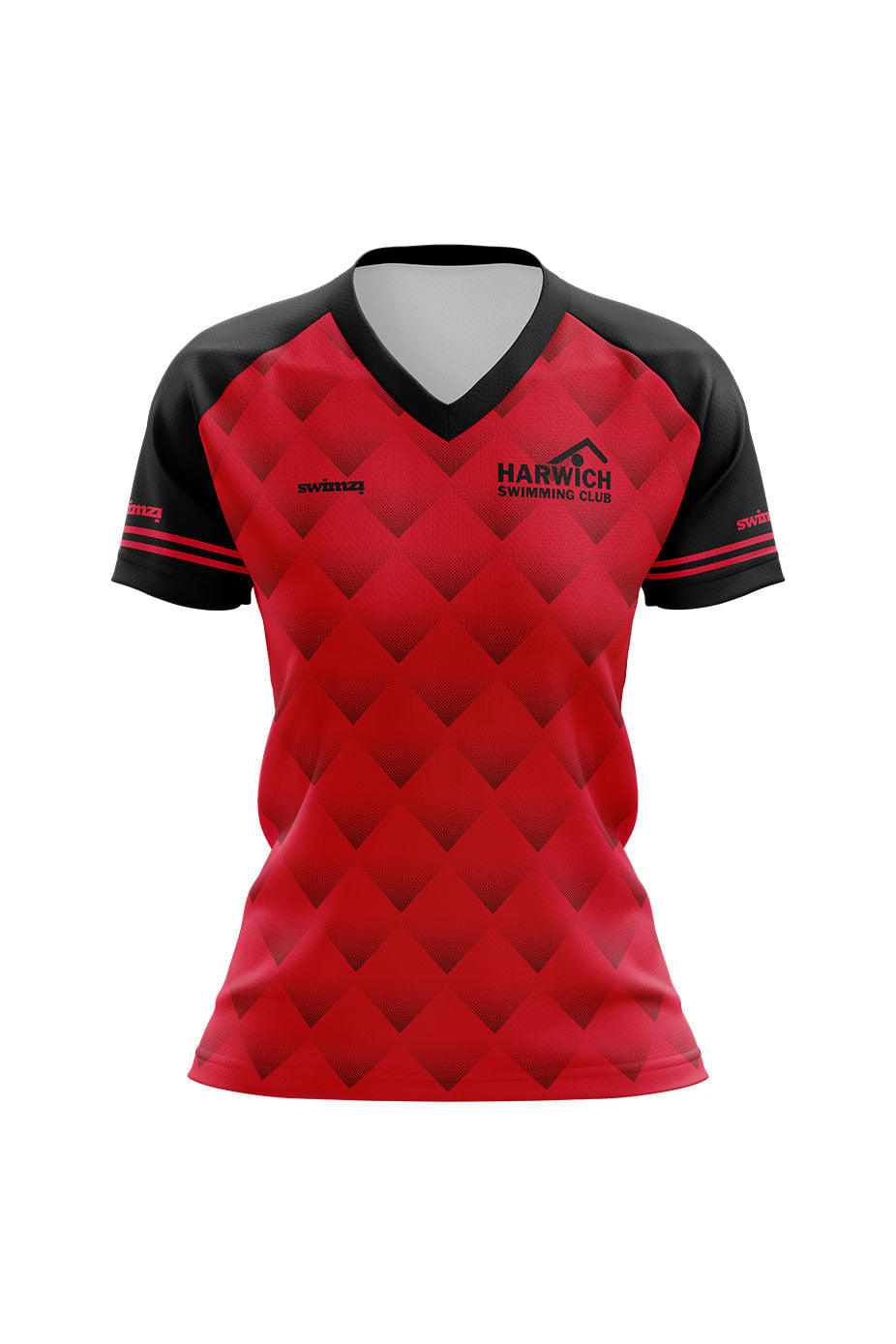 Harwich\, Dovercourt amp Parkeston Swimming Club Kids Female Polyester Club Shirt - V-Neck image 0