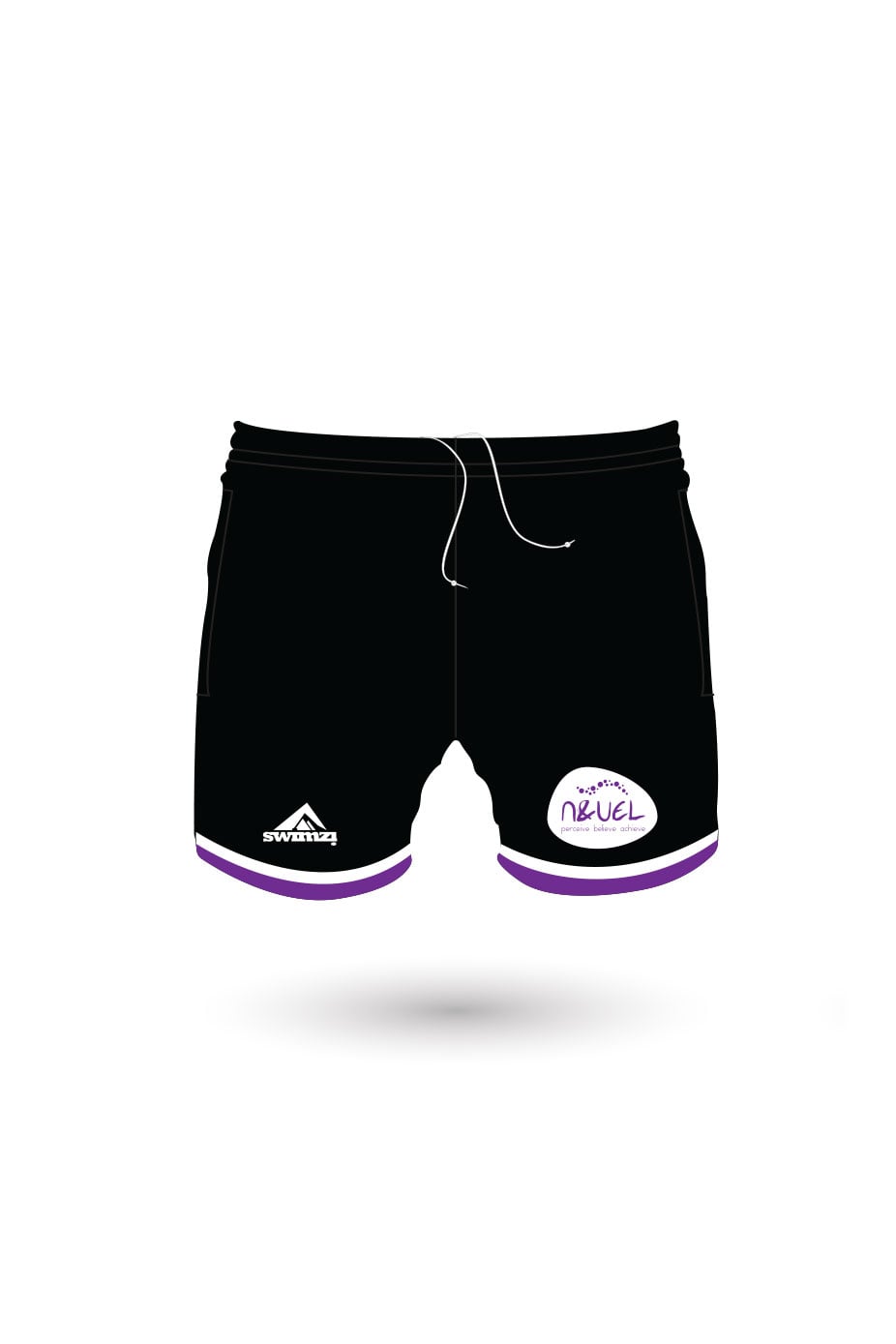 Newham amp University of East London Swimming Club Kids Female Sport Shorts - Zipped Pockets - Black image 0