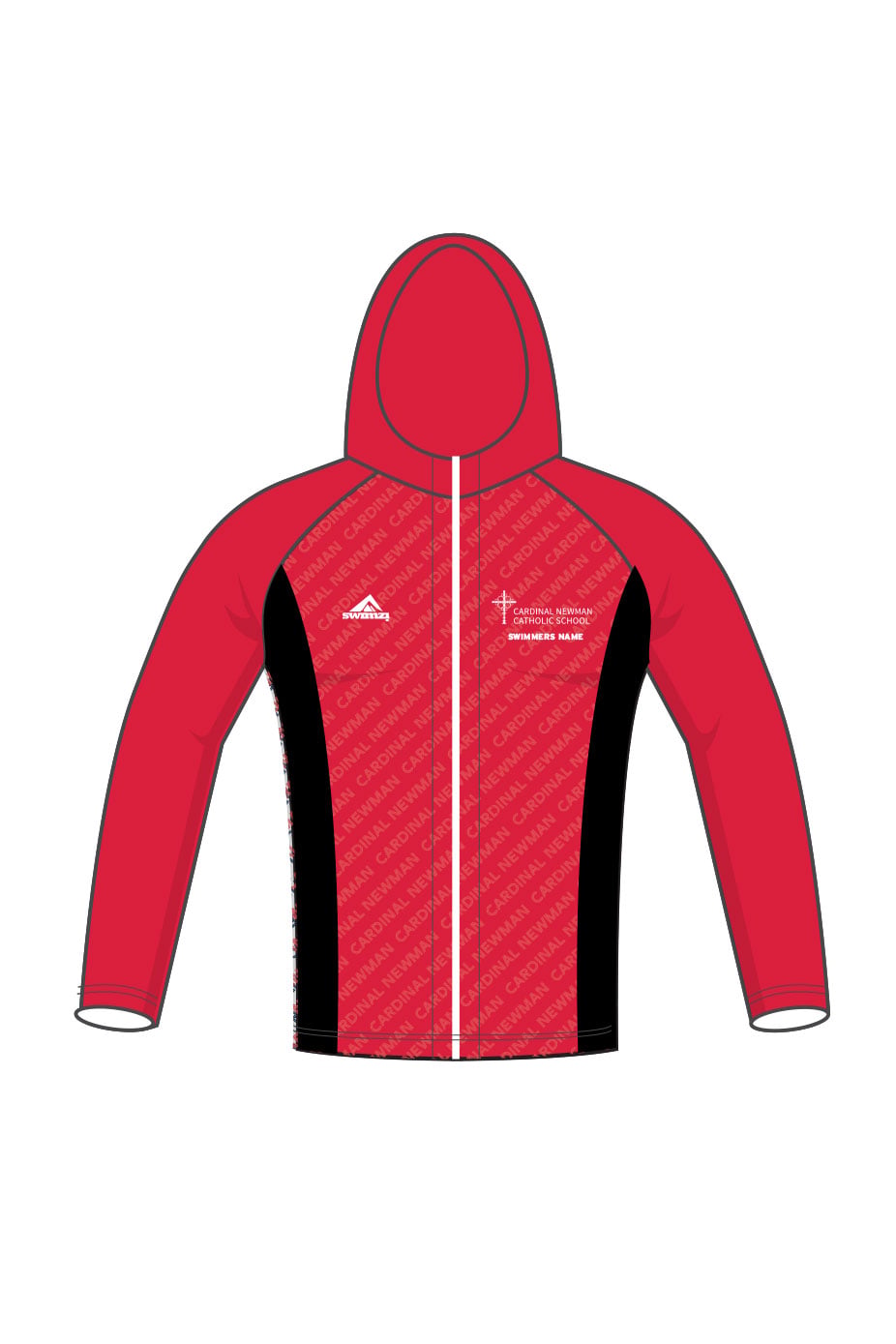Schools Swimming Super League Kids Unisex Cardinal Newman Zipped Performance Hoodie image 0