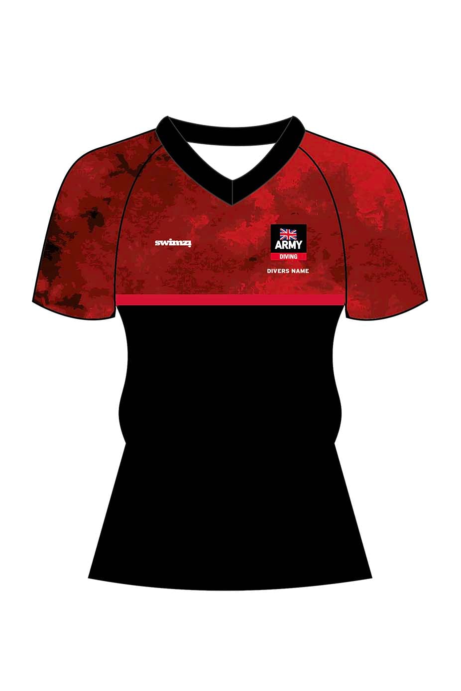 Army Swimming & Triathlon Adult Female Diving Club Shirt - V-Neck image 0