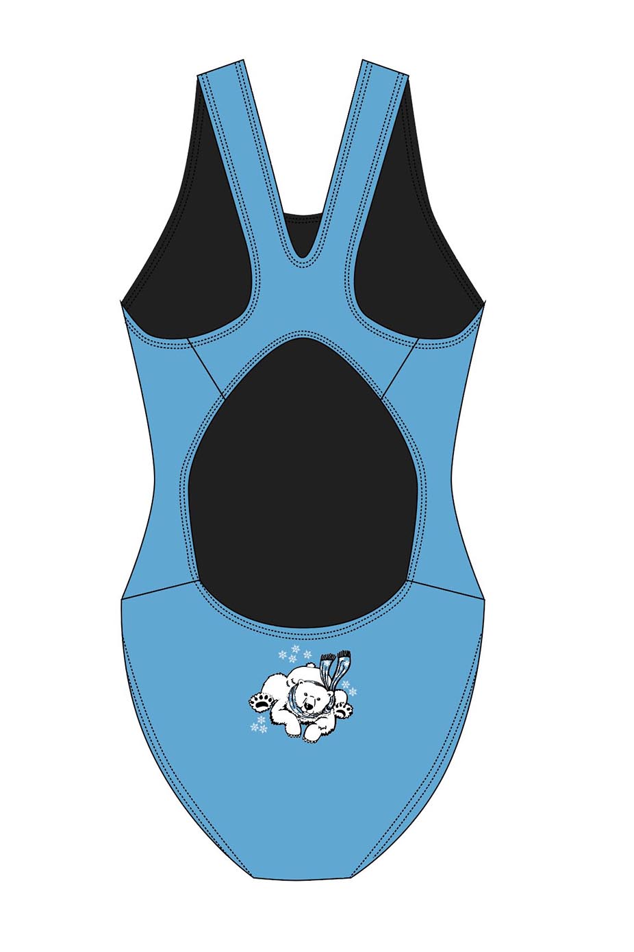 Polar Bear Challenge Adult Female Polar Bear Broadstrap Swimsuit - Blue image 1