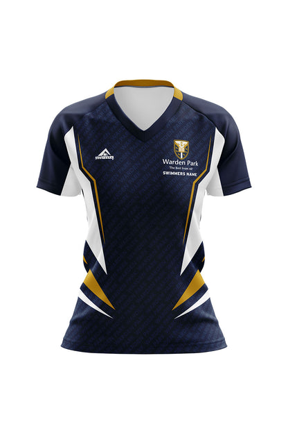 Schools Swimming Super League Kids Female Warden Park Club Shirt - V-Neck image 0