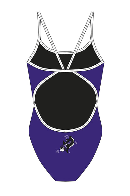 Polar Bear Challenge Adult Female Penguin Thinstrap Swimsuit - Purple image 1