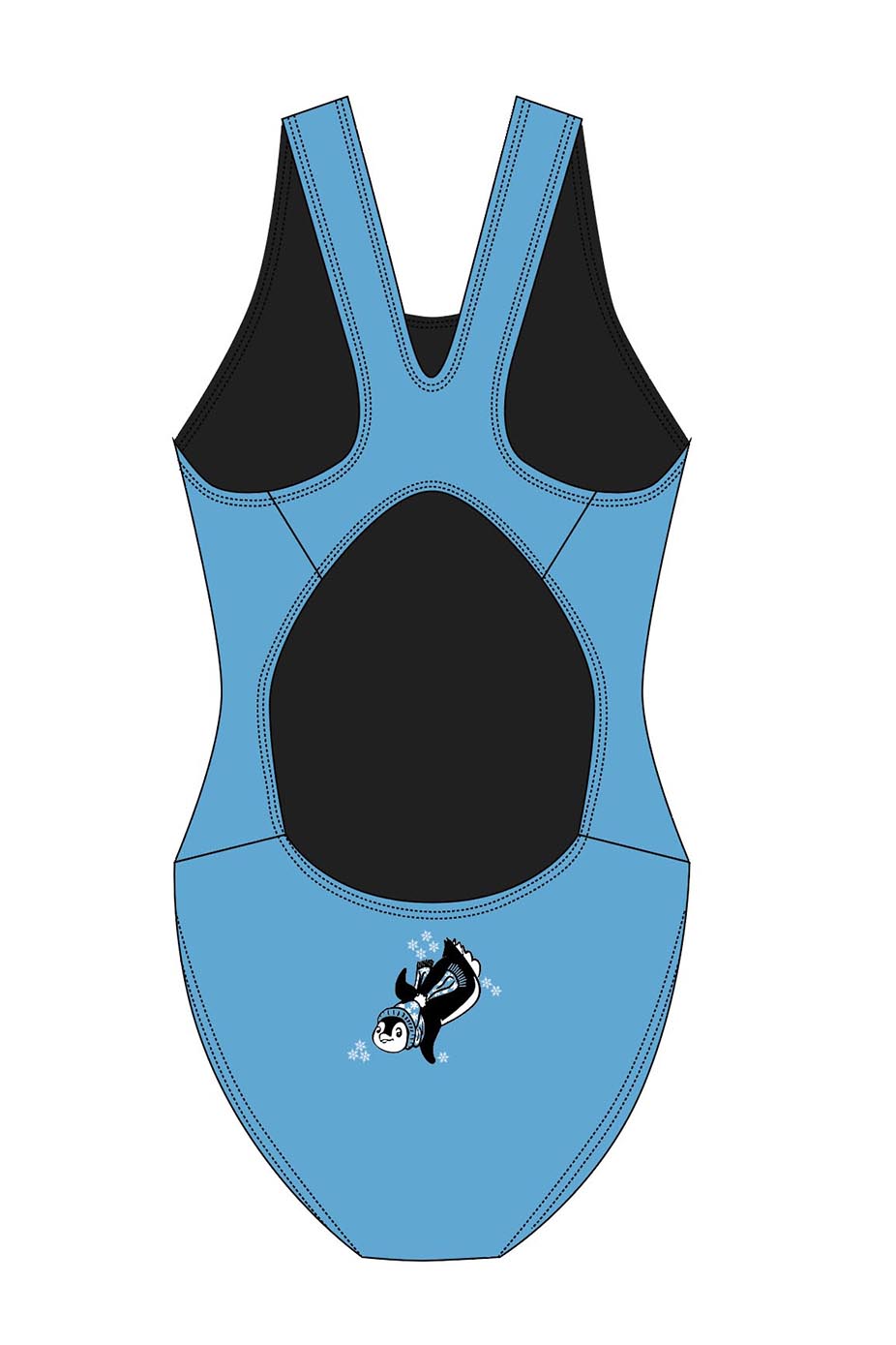Polar Bear Challenge Adult Female Penguin Broadstrap Swimsuit - Blue image 1
