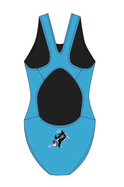Polar Bear Challenge Adult Female Penguin Broadstrap Swimsuit - Blue image 1