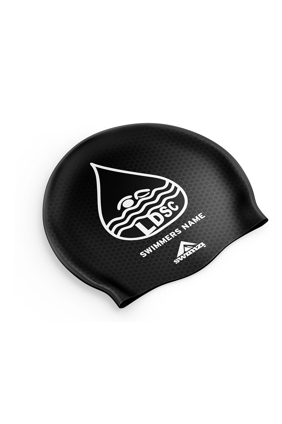 Unisex Club Swim Cap - Silicone Suede - Black/White image 0