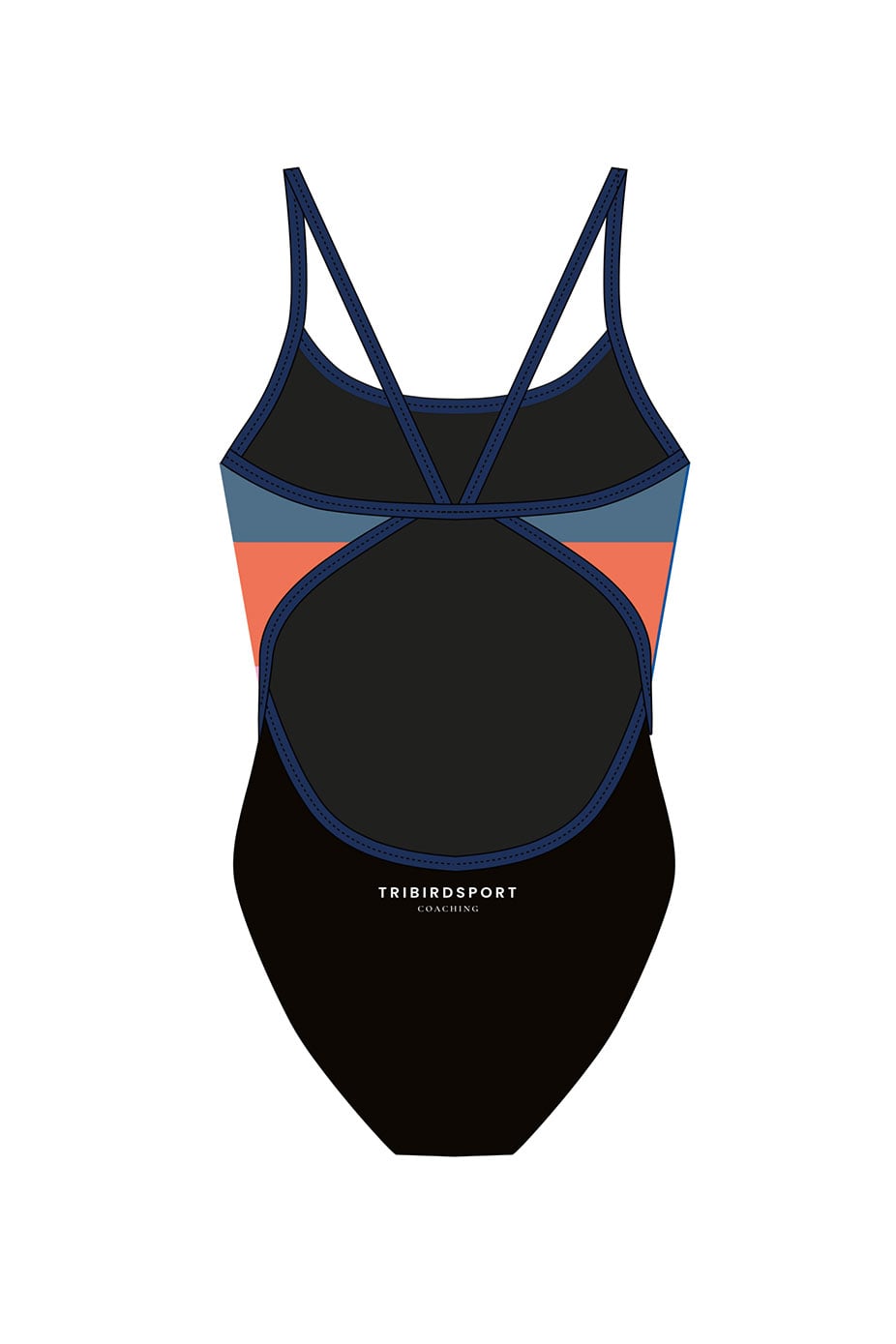 Tribirdsport Coaching Adult Female Thinstrap Swimsuit - Black image 1
