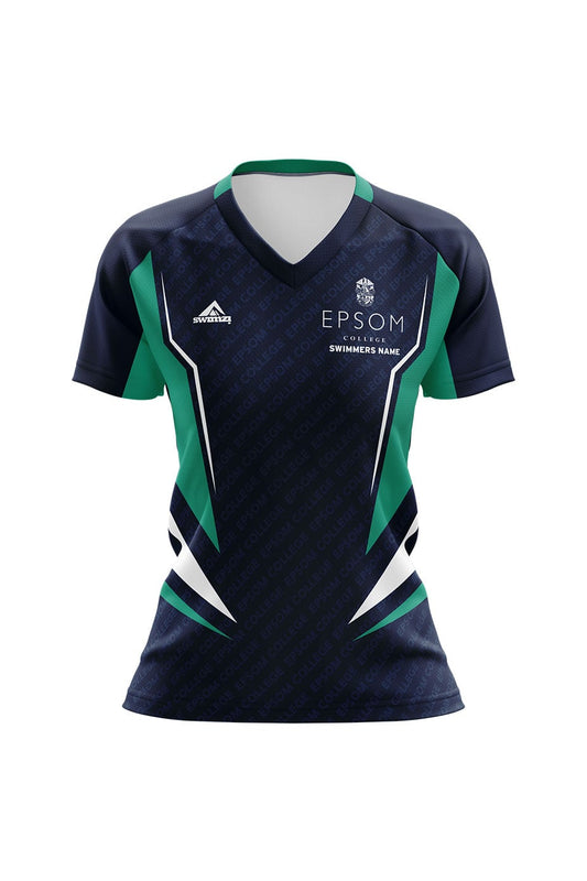 Schools Swimming Super League Kids Female Epsom College Club Shirt - V-Neck image 0