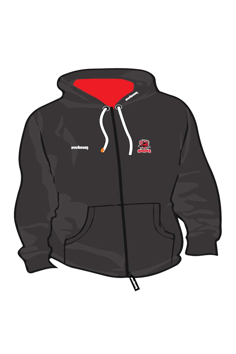 Leicester Sharks SC Adult Unisex Sweat Zipped Hoodie image 0