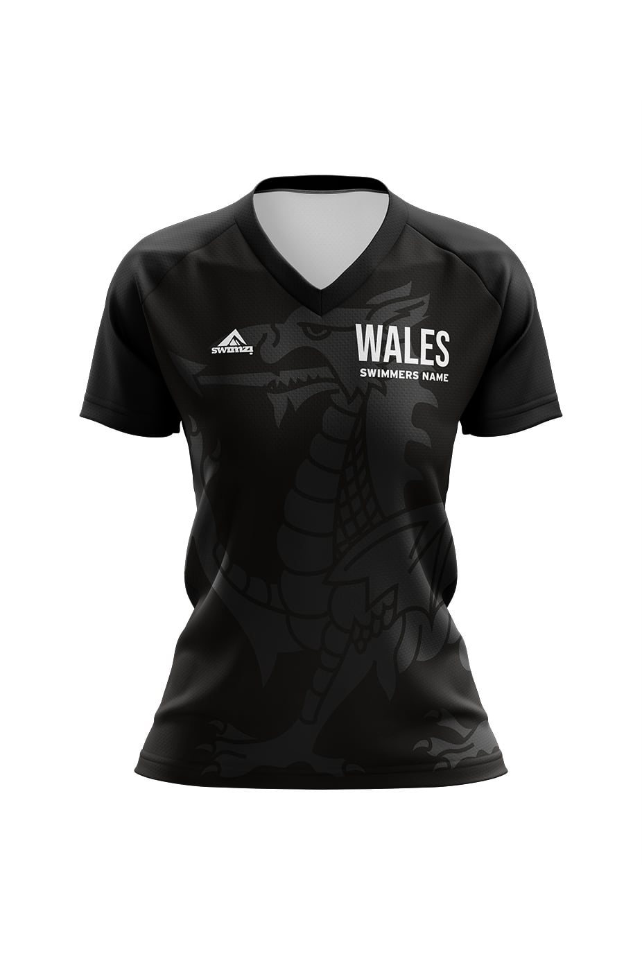 RLSS Wales Lifesaving Team Adult Female Club Shirt - Black - V-Neck image 0