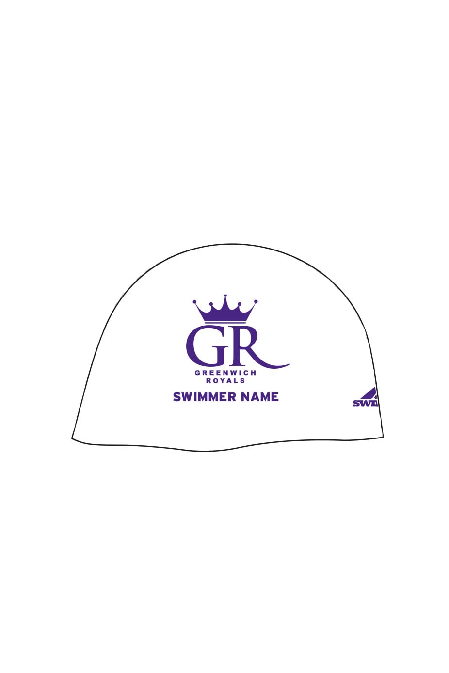 Greenwich Royals SC Adult Unisex Racing Dome Swim Cap  - Silicone Suede image 0