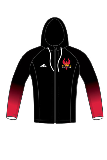Rodez Natation Kids Unisex Zipped Performance Hoodie - Black image 0