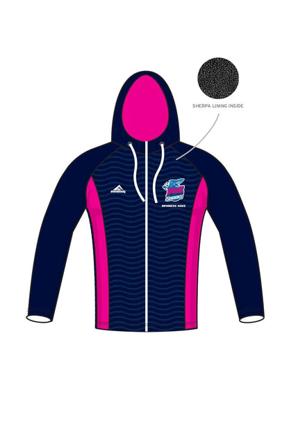 Bude Sharks Adult Unisex Winter Zipped Performance Hoodie - Navy image 0