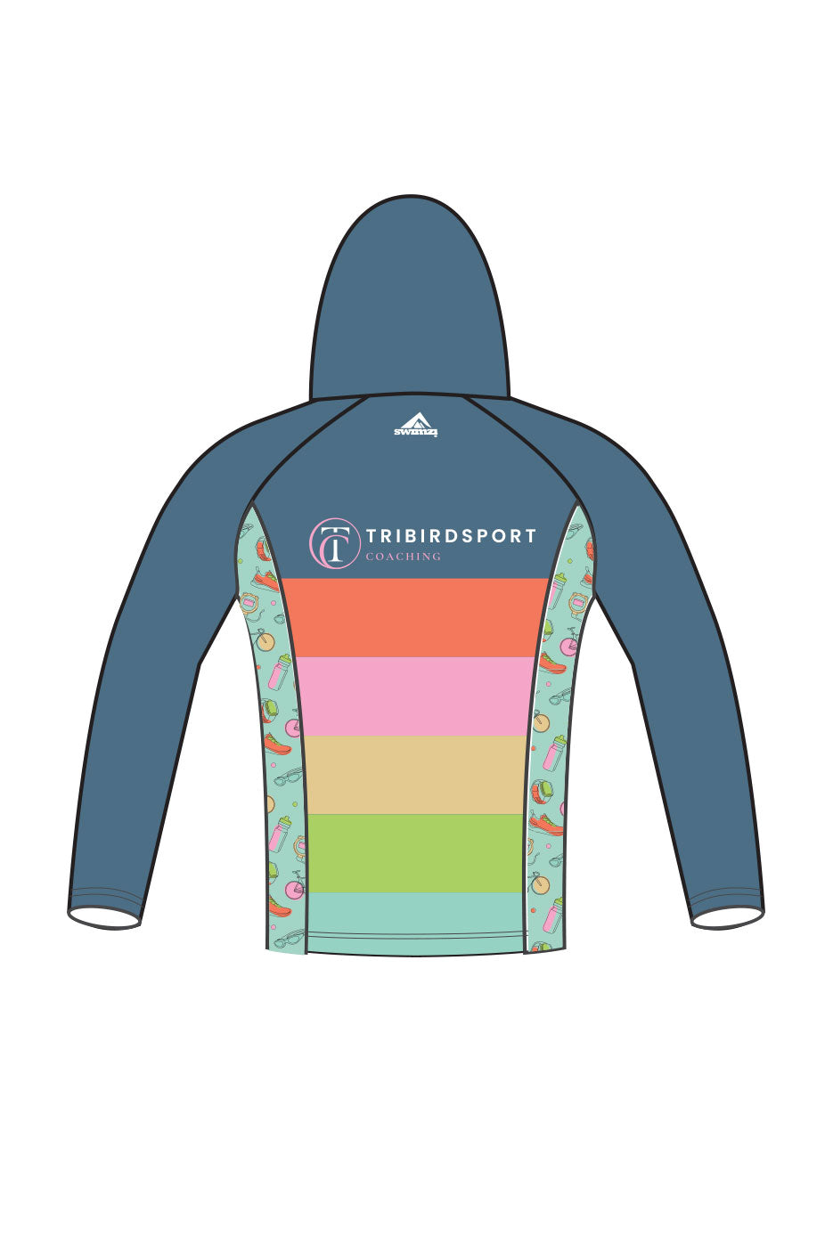 Tribirdsport Coaching Adult Unisex Zipped Performance Hoodie - Blue image 1