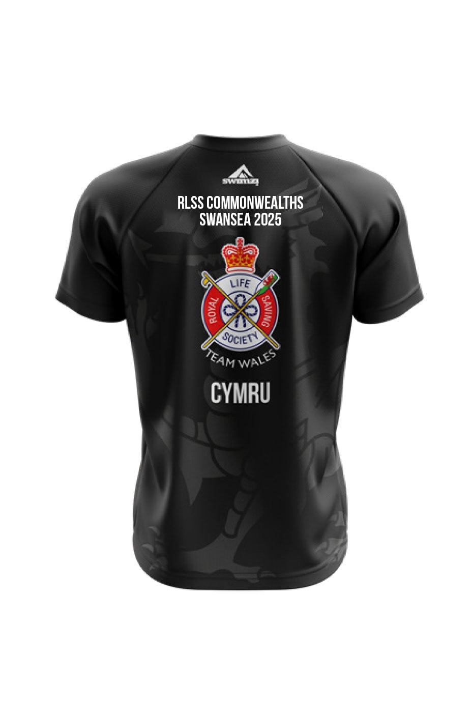 RLSS Wales Lifesaving Team Adult Unisex Club Shirt - Black - V-Neck image 1