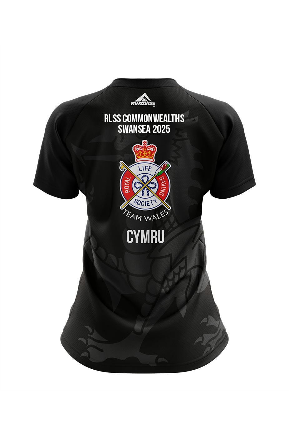RLSS Wales Lifesaving Team Adult Female Club Shirt - Black - V-Neck image 1