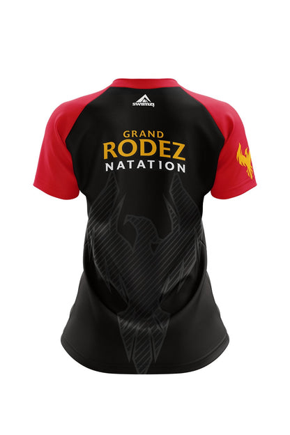 Rodez Natation Adult Female Club Shirt - V-Neck - Black image 1