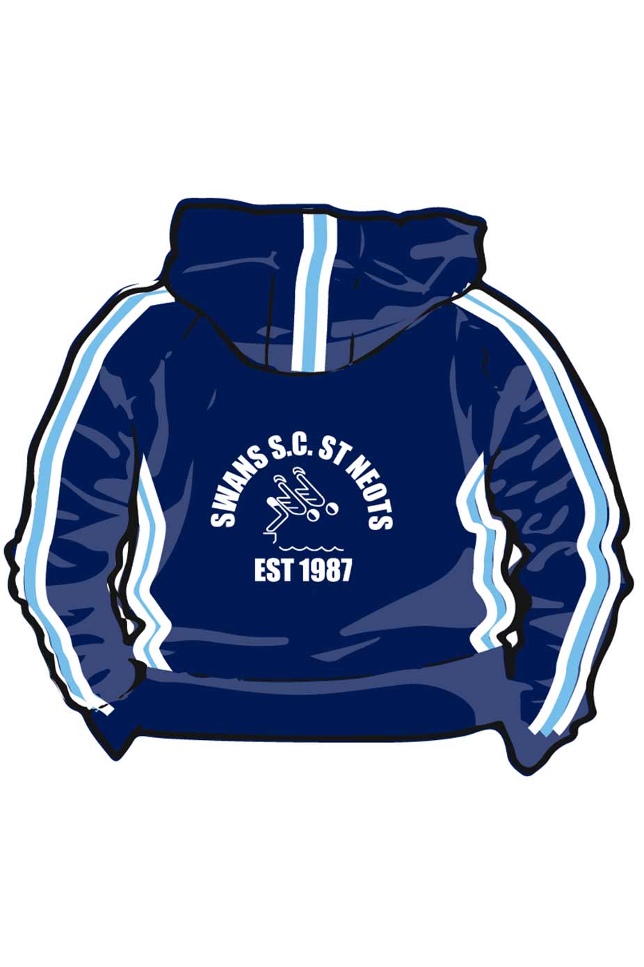 St Neots Swan SC Adult Unisex Sweat Pullover Hoodie image 1