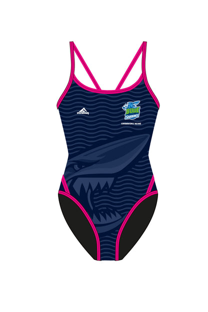 Bude Sharks Adult Female Thinstrap Swimsuit image 2