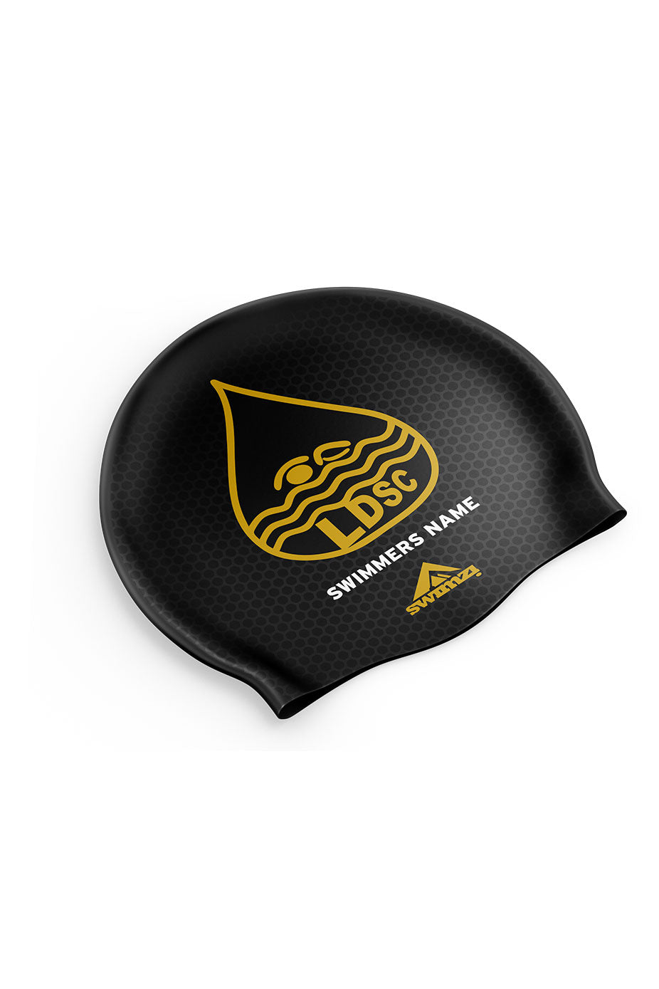 Unisex Club Swim Cap - Silicone Suede - Black/Gold image 0