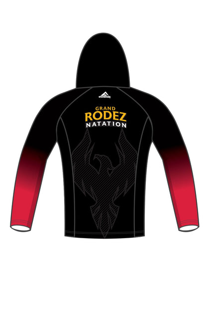 Rodez Natation Adult Unisex Zipped Performance Hoodie - Black image 1