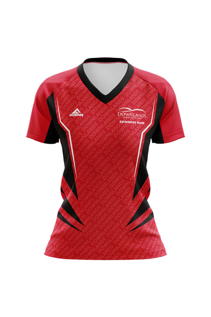 Schools Swimming Super League Kids Female Downlands Club Shirt - V-Neck image 0
