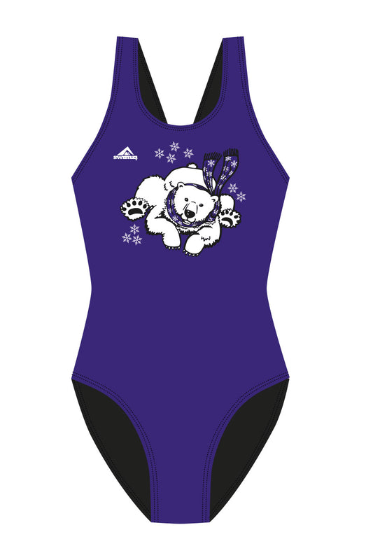 Polar Bear Challenge Adult Female Polar Bear Broadstrap Swimsuit - Purple image 0