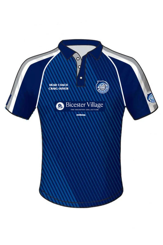 Bicester Blue Fins SC Adult Unisex Polyester Coach Shirt - Polo Neck image 0