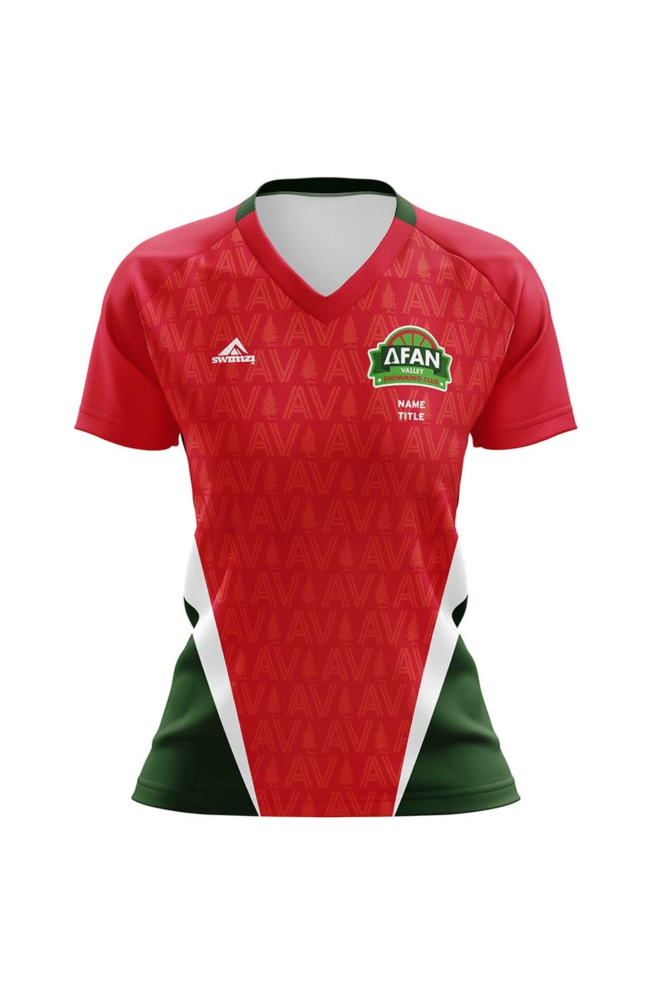 Afan Valley SC Adult Female Red Club Shirt - V-Neck image 0