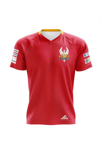 Rodez Natation Kids Unisex Club Shirt - V-Neck - Red image 0